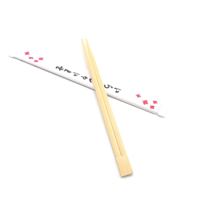 21cm Length Eco-Friendly Disposable Bamboo Chopsticks with Paper Cover for Take-Away Food