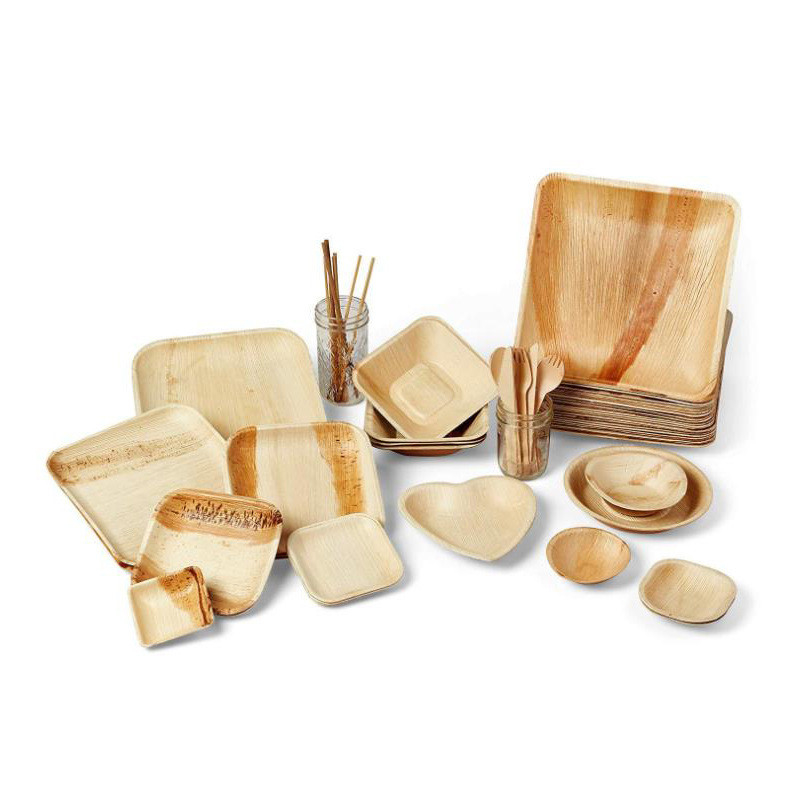 OEM Biodegradable Palm Leaf Plates With Laminated Packing