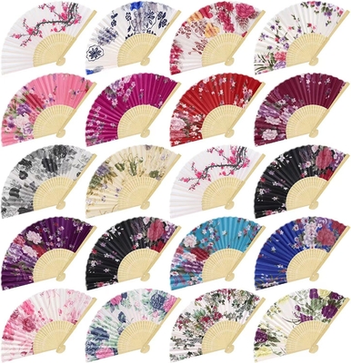 Flat Bamboo Folding Custom Hand Fan Bamboo Crafts 21cm